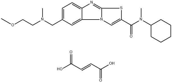 N-Cyclohexyl-6-[[N-(2-methoxyethyl)-N-methylamino]methyl]-N-methylthiazolo[3,2-a]benzoimidazole-2-carboxamidesesquifumarate 结构式