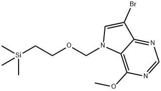 5H-Pyrrolo3,2-dpyrimidine, 7-bromo-4-methoxy-5-2-(trimethylsilyl)ethoxymethyl- Structure
