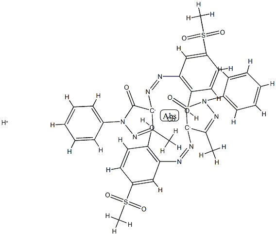 hydrogen bis[2,4-dihydro-4-[[2-hydroxy-5-mesylphenyl]azo]-5-methyl-2-phenyl-3H-pyrazol-3-onato(2-)]cobaltate(1-) 结构式