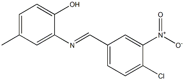 2-({4-chloro-3-nitrobenzylidene}amino)-4-methylphenol 化学構造式