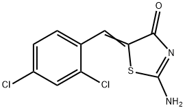 5-(2,4-dichlorobenzylidene)-2-imino-1,3-thiazolidin-4-one 化学構造式