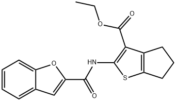 ethyl 2-(benzofuran-2-carboxamido)-5,6-dihydro-4H-cyclopenta[b]thiophene-3-carboxylate Struktur