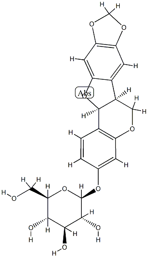 [(6aS)-6aβ,12aβ-Dihydro-6H-[1,3]dioxolo[5,6]benzofuro[3,2-c][1]benzopyran-3-yl]β-D-glucopyranoside,30142-39-3,结构式