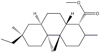 (1R)-7β-エチル-1,2,3,4,4a,4bα,5,6,7,8,8aα,9,10,10aα-テトラデカヒドロ-1,4aβ,7-トリメチル-1α-フェナントレンカルボン酸メチル 化学構造式