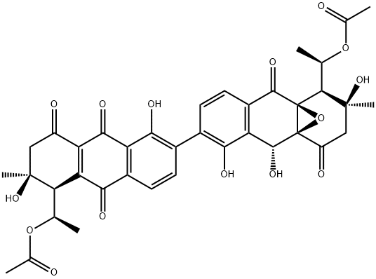9-デオキソ-4aα,9aα-エポキシ-4a,9a-ジヒドロ-9β-ヒドロキシジュリクロムQ11,11'-ジアセタート 化学構造式
