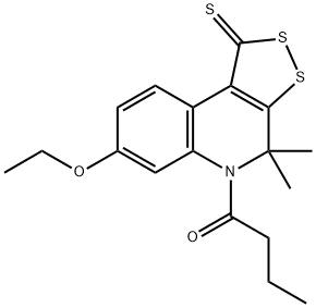 5-butyryl-7-ethoxy-4,4-dimethyl-4,5-dihydro-1H-[1,2]dithiolo[3,4-c]quinoline-1-thione,303089-19-2,结构式