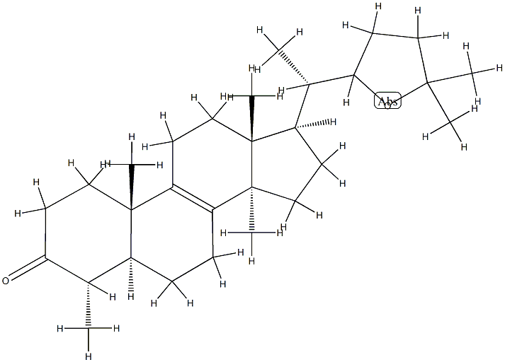 (20S)-22,25-Epoxy-4α,14-dimethyl-5α-cholest-8-en-3-one 结构式