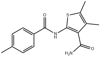 4,5-dimethyl-2-[(4-methylbenzoyl)amino]-3-thiophenecarboxamide 结构式