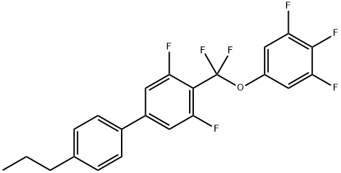 4-*difluoro(3,4,5-trifluorophenoxy)-methyl]-3,5-difluoro-4'-propyl-1,1'-biphenyl Struktur