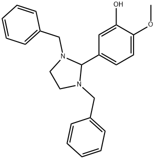 5-(1,3-dibenzyl-2-imidazolidinyl)-2-methoxyphenol 化学構造式