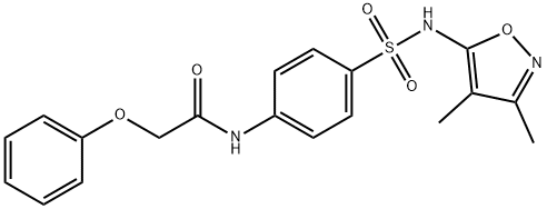 N-(4-(N-(3,4-二甲基异噁唑-5-基)氨磺酰基)苯基)-2-苯氧基乙酰胺, 303792-43-0, 结构式