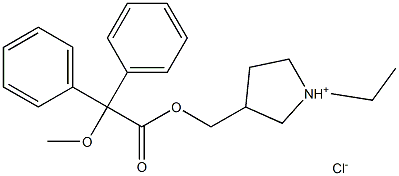 ACETIC ACID, 2,2-DIPHENYL-2-METHOXY-, (1-ETHYL-3-PYRROLIDINYL)METHYL E STER, HYDR Struktur