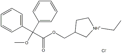 ACETIC ACID, 2,2-DIPHENYL-2-METHOXY-, (1-ETHYL-3-PYRROLIDINYL)METHYL E STER, HYDR,3043-12-7,结构式