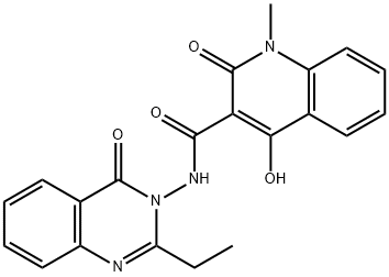 N-(2-ethyl-4-oxoquinazolin-3(4H)-yl)-4-hydroxy-1-methyl-2-oxo-1,2-dihydroquinoline-3-carboxamide Struktur