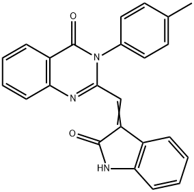 3-(4-methylphenyl)-2-[(2-oxo-1,2-dihydro-3H-indol-3-ylidene)methyl]-4(3H)-quinazolinone,304871-58-7,结构式