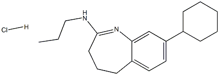 10-cyclohexyl-N-propyl-2-azabicyclo[5.4.0]undeca-2,8,10,12-tetraen-3-a mine hydrochloride 结构式