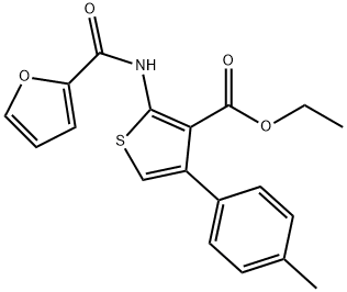 ethyl 2-(furan-2-carboxamido)-4-(p-tolyl)thiophene-3-carboxylate Struktur