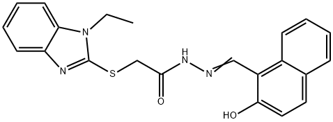 2-[(1-ethyl-1H-benzimidazol-2-yl)sulfanyl]-N'-[(2-hydroxy-1-naphthyl)methylene]acetohydrazide|