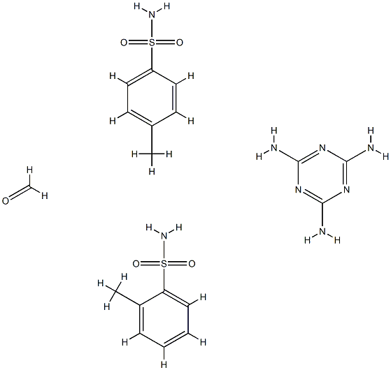 Benzenesulfonamide, 2-methyl-, polymer with formaldehyde, 4-methylbenzenesulfonamide and 1,3,5-triazine-2,4,6-triamine Struktur