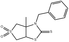 3-benzyl-3a-methyltetrahydrothieno[3,4-d][1,3]thiazole-2(3H)-thione 5,5-dioxide Struktur