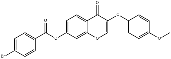 3-(4-methoxyphenoxy)-4-oxo-4H-chromen-7-yl 4-bromobenzoate Struktur