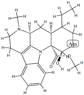 (7aS)-9-エチル-5,6,7,7aα,8,8aα,9,10-オクタヒドロ-12β-ヒドロキシ-7-メチルインドロ[3,2,1-ij]ピラノ[3,4-b][1,5]ナフチリジン-12aα(12H)-カルボン酸メチル 化学構造式