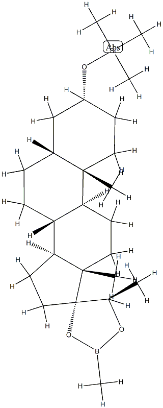 (20R)-3α-Trimethylsilyloxy-17,20-[(methylboranediyl)bisoxy]-5β-pregnane Structure