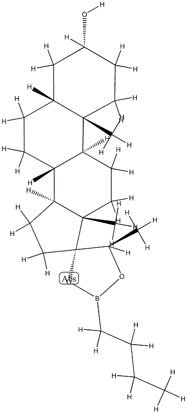 (20R)-17,20-[(Butylboranediyl)bis(oxy)]-5β-pregnan-3α-ol 结构式