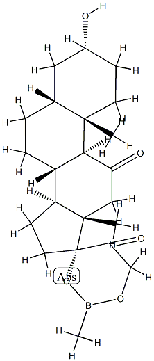 3α-Hydroxy-17,21-[(methylboranediyl)bisoxy]-5β-pregnane-11,20-dione Structure