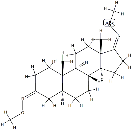 5α-アンドロスタン-3,17-ジオンビス(O-メチルオキシム) 化学構造式