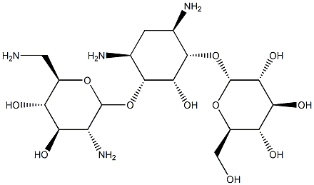 4-O-(2,6-Diamino-2,6-dideoxy-α-D-glucopyranosyl)-6-O-(α-D-glucopyranosyl)-2-deoxy-D-streptamine Structure