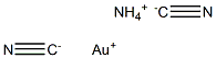 ammonium bis(cyano-C)aurate Structure