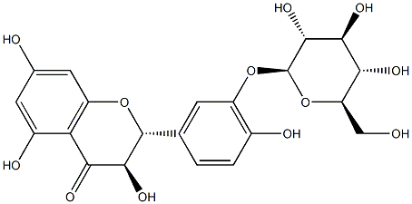 Taxifolin 3'-O-glucoside Structure
