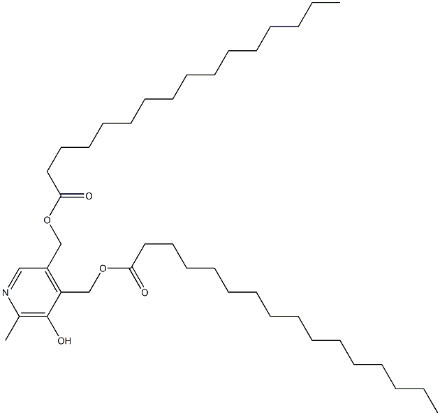 palmitic acid, diester with 5-hydroxy-6-methylpyridine-3,4-dimethanol 化学構造式