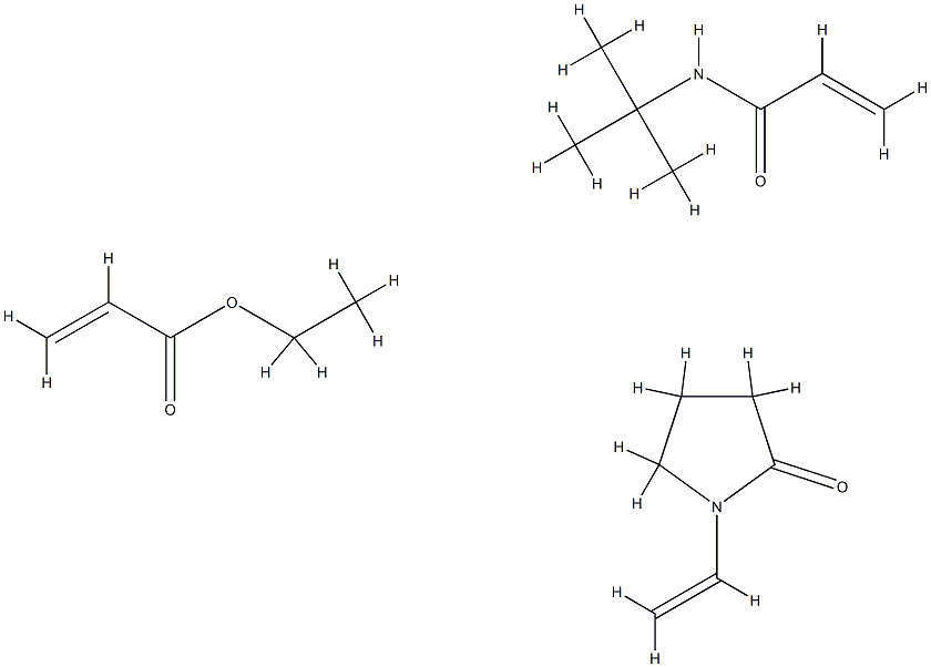 2-丙烯酸乙酯、N-(1,1-二甲基乙基)-2-丙烯酰胺、1-乙烯基-2-吡咯烷酮的聚合物,31229-87-5,结构式