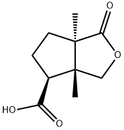 (3aR)-ヘキサヒドロ-3aβ,6aα-ジメチル-1-オキソ-1H-シクロペンタ[c]フラン-4β-カルボン酸 化学構造式