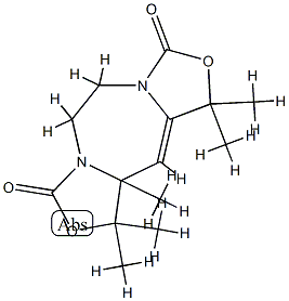 1,1,10,10,10a-pentamethyl-5,6,10,10a-tetrahydro-1H-di[1,3]oxazolo[3,4-d:4,3-g][1,4]diazepine-3,8-dione Struktur