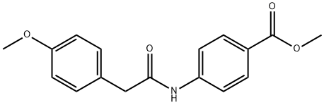methyl 4-{[(4-methoxyphenyl)acetyl]amino}benzoate Struktur
