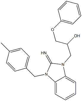 1-[2-imino-3-(4-methylbenzyl)-2,3-dihydro-1H-benzimidazol-1-yl]-3-phenoxy-2-propanol 结构式