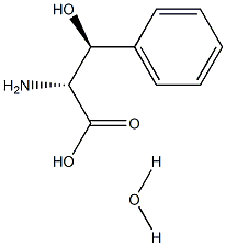D-2-氨基-3-羟基-3-苯基丙酸一水物 结构式