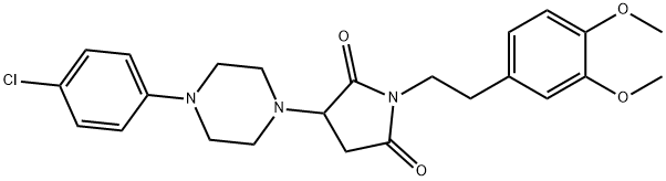 3-[4-(4-chlorophenyl)-1-piperazinyl]-1-[2-(3,4-dimethoxyphenyl)ethyl]-2,5-pyrrolidinedione 结构式