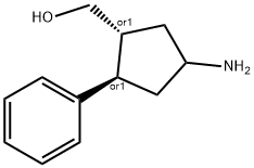 Cyclopentanemethanol, 4-amino-2-phenyl-, (1R,2R)-rel- (9CI) Structure