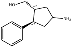 Cyclopentanemethanol, 4-amino-2-phenyl-, (1R,2R)-rel- (9CI) 结构式