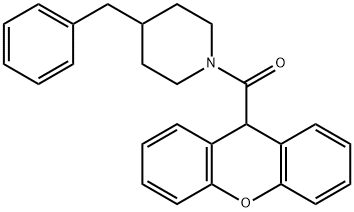 4-benzyl-1-(9H-xanthen-9-ylcarbonyl)piperidine Struktur