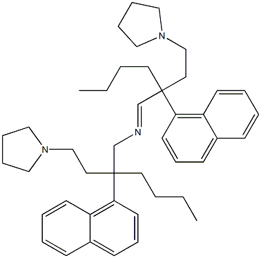 β-Butyl-N-[2-butyl-2-(1-naphthalenyl)-4-(1-pyrrolidinyl)butylidene]-β-(1-naphthalenyl)-1-pyrrolidinebutan-1-amine Structure