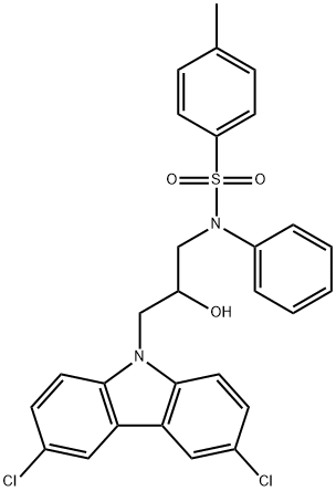 N-[3-(3,6-dichloro-9H-carbazol-9-yl)-2-hydroxypropyl]-4-methyl-N-phenylbenzenesulfonamide Structure