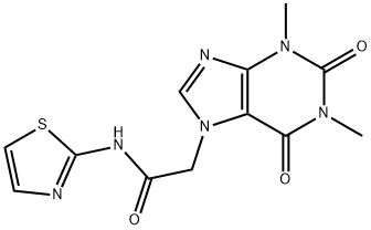 2-(1,3-dimethyl-2,6-dioxo-1,2,3,6-tetrahydro-7H-purin-7-yl)-N-(1,3-thiazol-2-yl)acetamide,314042-97-2,结构式