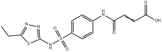 (E)-4-(4-{[(5-ethyl-1,3,4-thiadiazol-2-yl)amino]sulfonyl}anilino)-4-oxo-2-butenoic acid Struktur