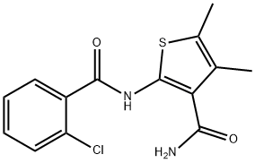 2-[(2-chlorobenzoyl)amino]-4,5-dimethyl-3-thiophenecarboxamide 化学構造式