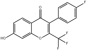 3-(4-fluorophenyl)-7-hydroxy-2-(trifluoromethyl)-4H-chromen-4-one Struktur